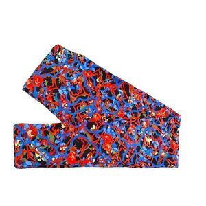 0656  LuLaRoe Size OS Leggings Floral Gate Print Blue and Red New